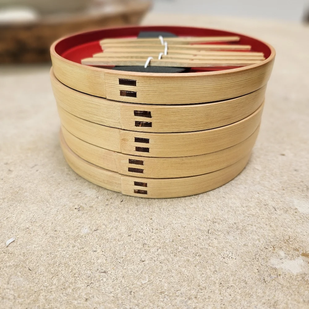 Magewappa KURIKYU Bentwood Japanese Small Wooden Plates Set of 5 W/Forks…